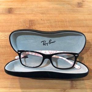 Ray-Ban Eyeglasses—black with red and white design